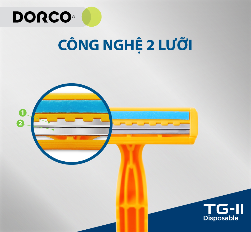 Dao Cạo Râu 2 Lưỡi Dorco TG 710YL-5P (05 Dao Cạo)