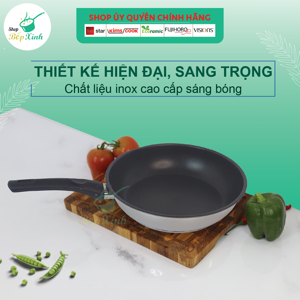 Bộ nồi chảo Fivestar 4 món nắp kính tặng 2 vá canh