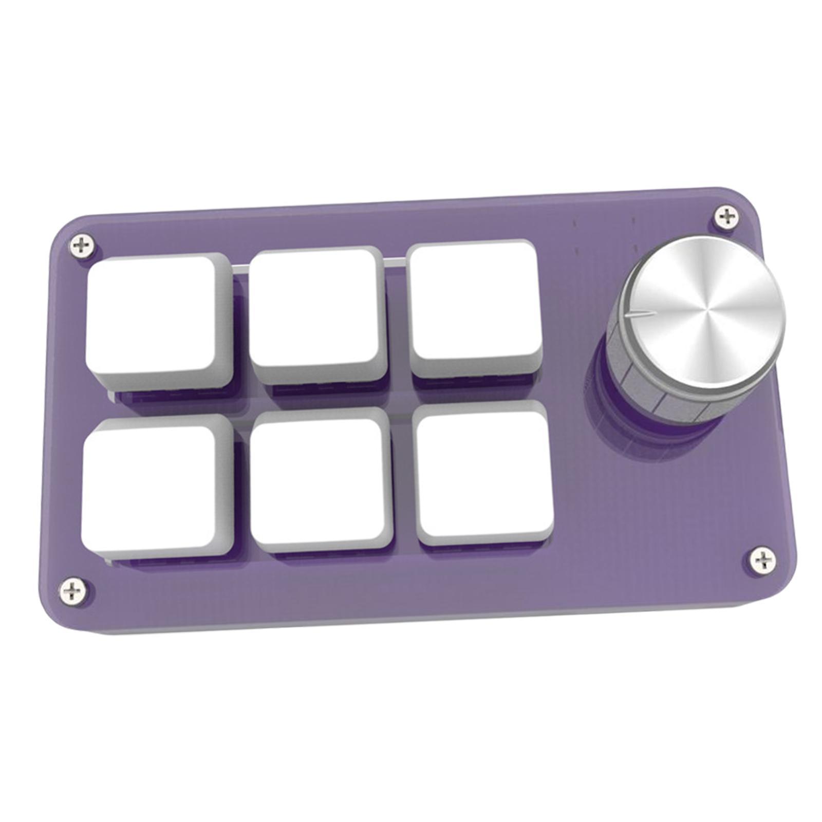 One-Handed Mechanical Keyboard with 6 Fully Programmable Keys Mini Gaming Keyboard USB Custimize Keypad One for Game Media Player