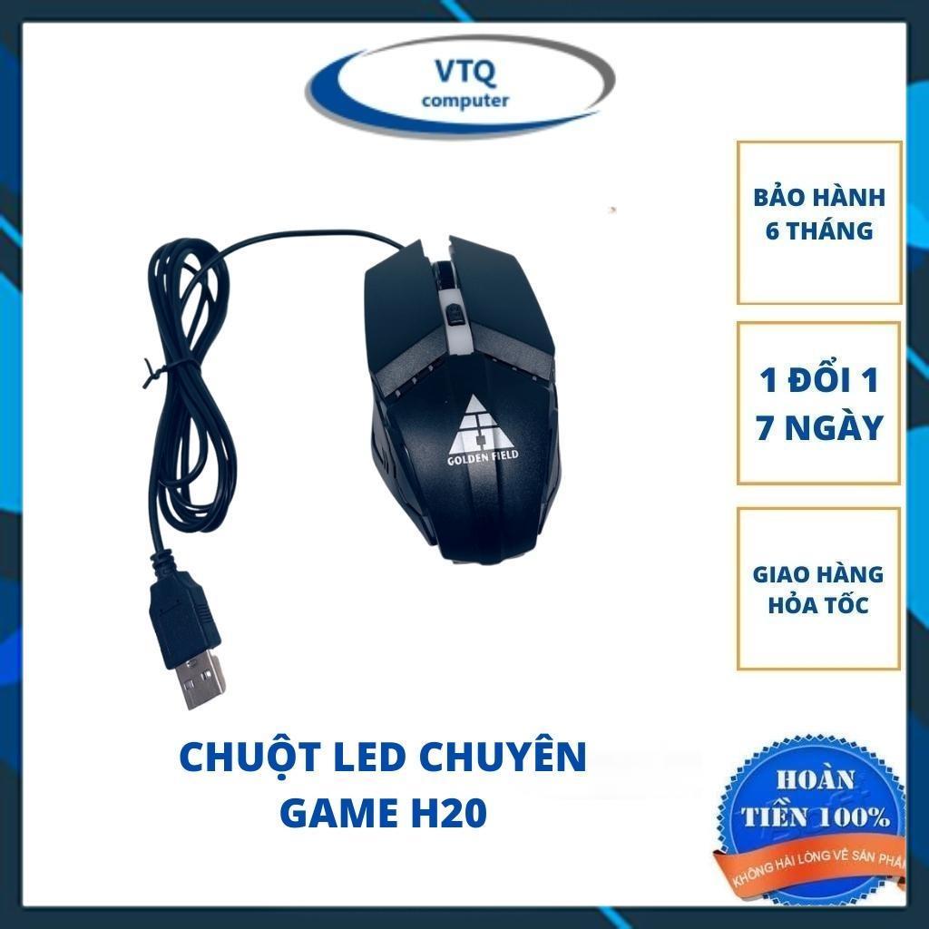 Chuột máy tính gaming có dây H20,.Chuột Máy Tính Gaming Golden Field H20 | Chế độ LED 7 màu / 6 nút bấm