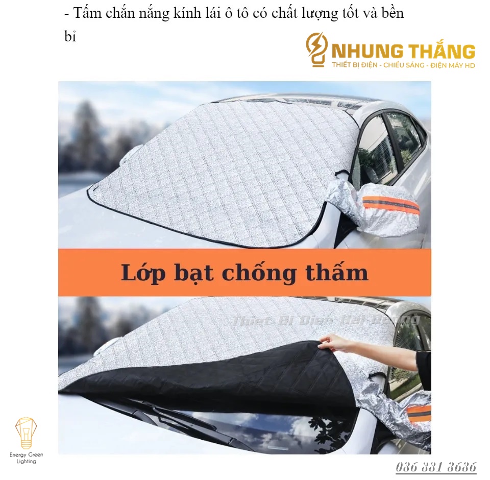 Bạt Phủ Che Nắng R-3943 - Chống Nóng,Cách Nhiệt Kính Lái , Phủ Gương Ô Tô Xe Hơi - 4 Lớp Tráng Bạc Cao Cấp - CÓ VIDEO
