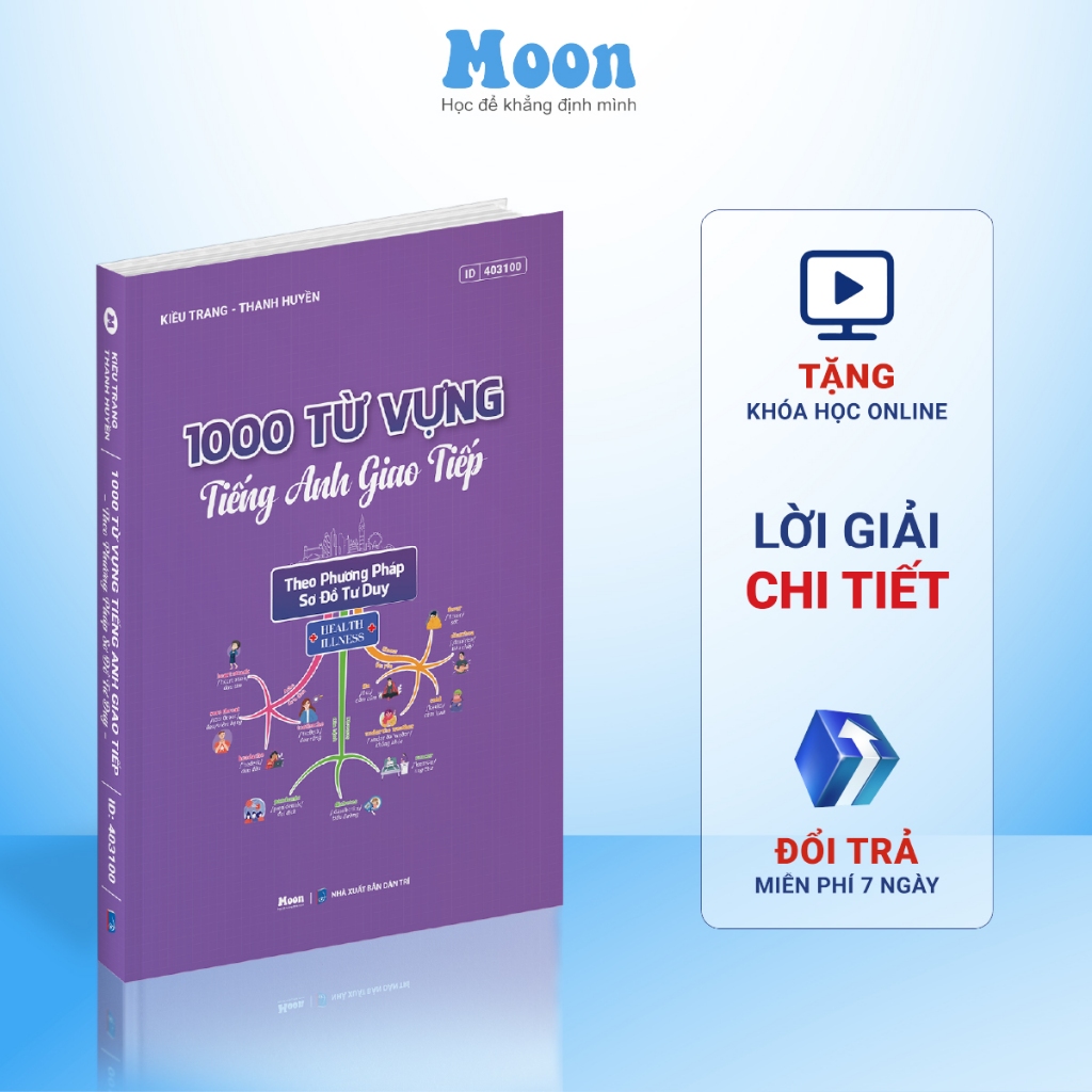 Sách Từ vựng giao tiếp tiếng anh: 1000 từ vựng tiếng anh giao tiếp theo chủ đề Moonbook