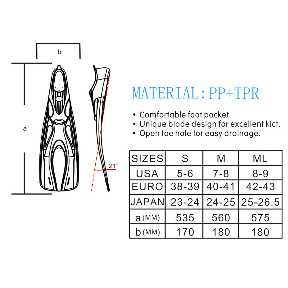 Vây bơi thoải mái linh hoạt