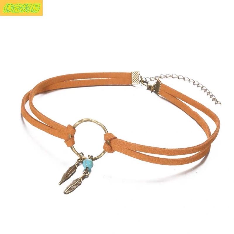 Choker bohemian màu nâu - Vòng cổ thời trang du mục - Arora boutique