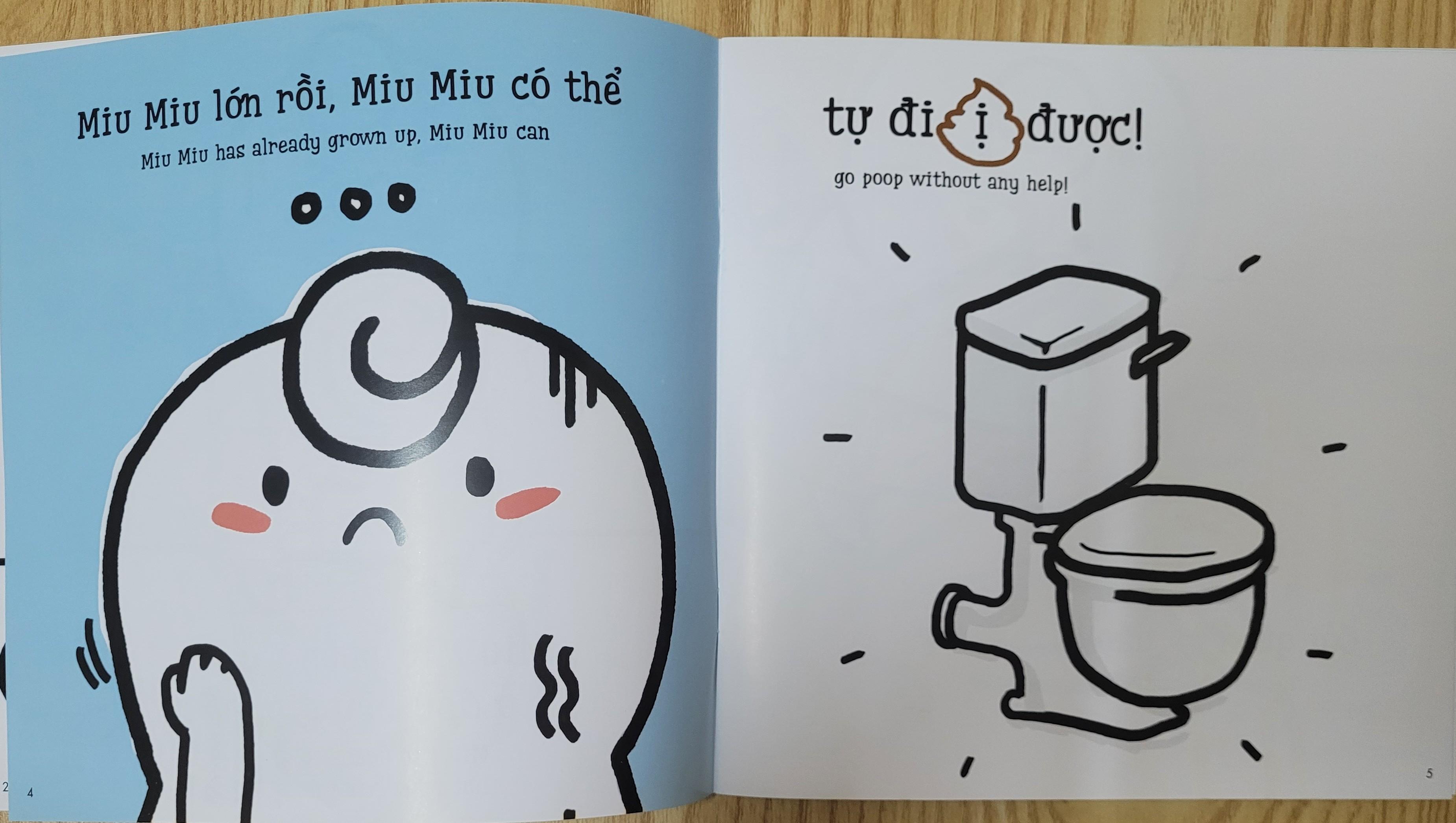 Sách Ehon Miu Miu Tự Lập Phần 1 Song Ngữ - Đi Ị