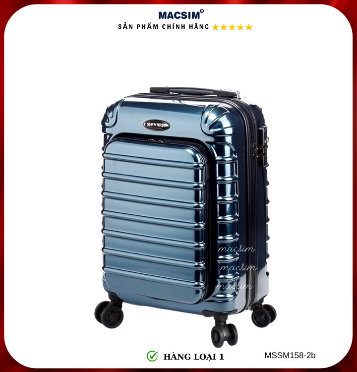 Vali cao cấp Macsim Smooire MSSM158-2b cỡ 20 inch màu (shiny blue) - Hàng loại 1