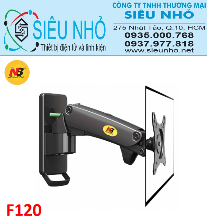 Giá treo màn hình máy tính NB-F120 từ 17 - 27 Inch - Gắn Tường Xoay 360 Độ - Điều Chỉnh Cao Thấp