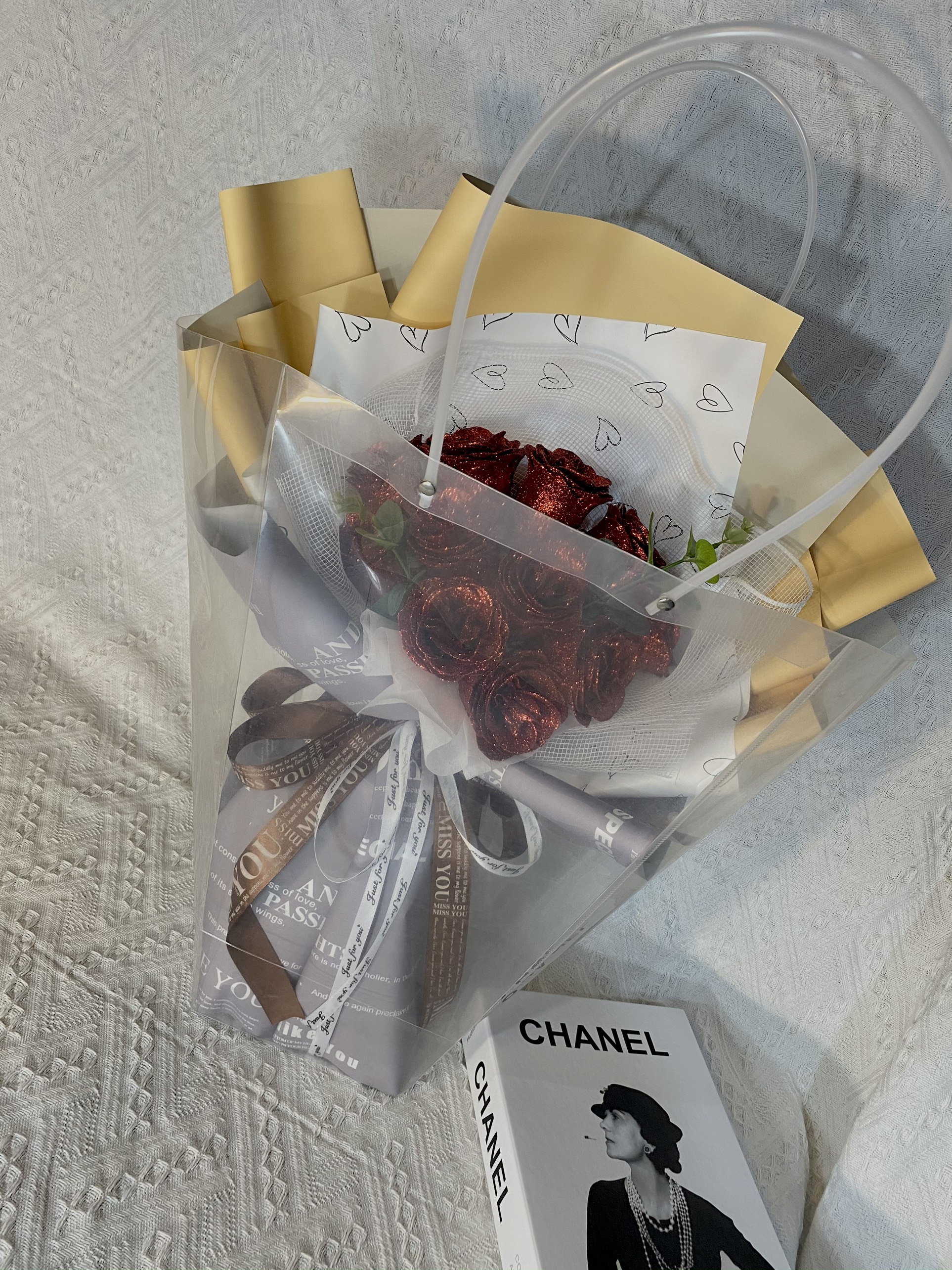 Bó Hoa Hồng Nhũ Kim Tuyến Lấp Lánh Quà Tặng Người Thương Dịp Valentine, 8/3, 20/10