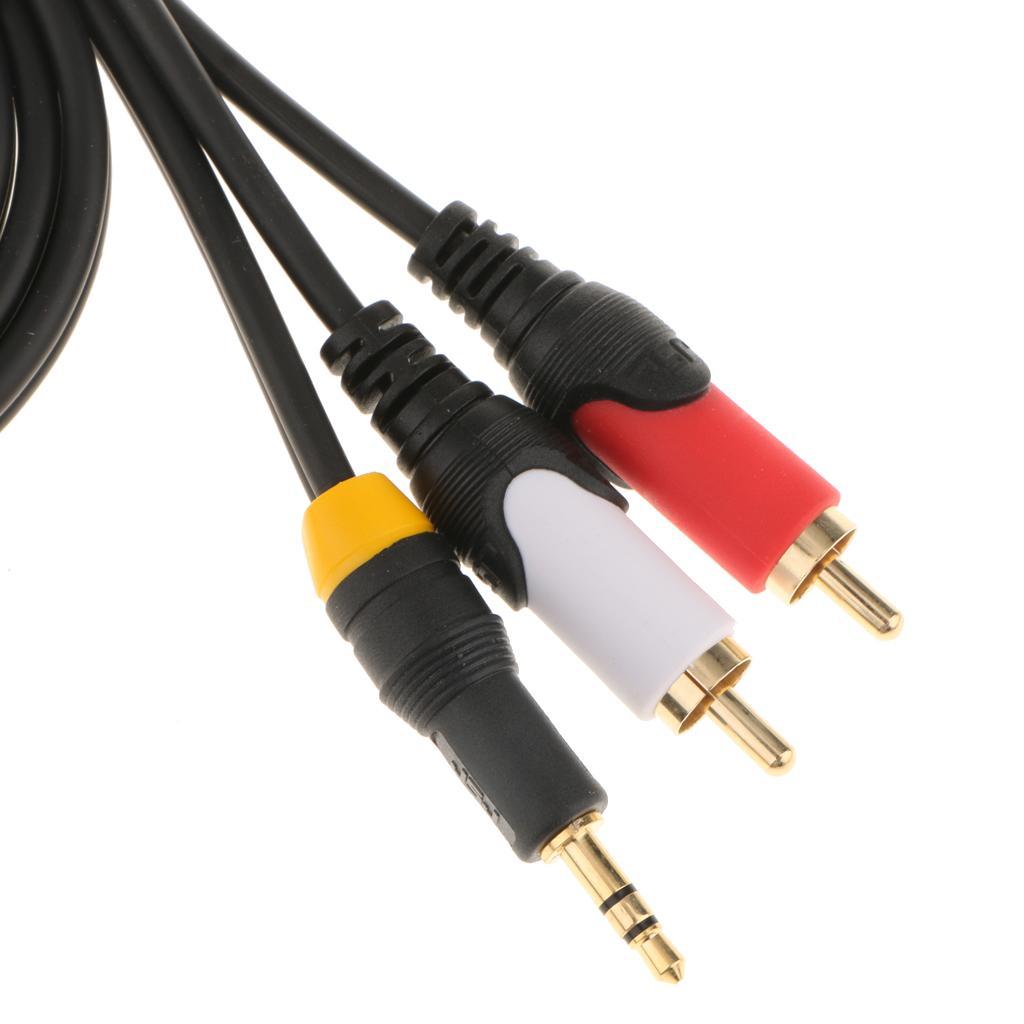 3.5mm Male to 2RCA Male Cable Audio Adapter Converter Y Splitter