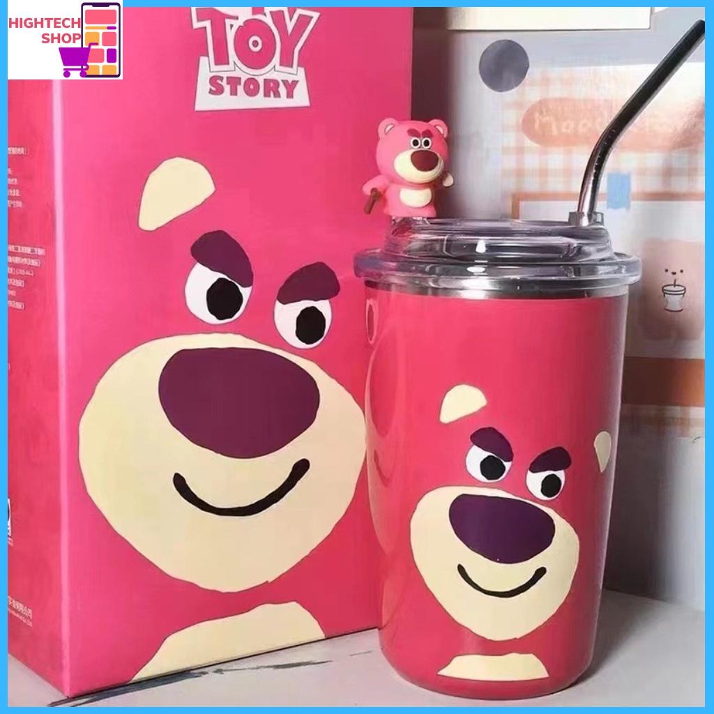 LY GIỮ NHIỆT GẤU DÂU LOTSO 450ML KÈM ỐNG HÚT CAO CẤP SIÊU DỄ THƯƠNG TIỆN LỢI