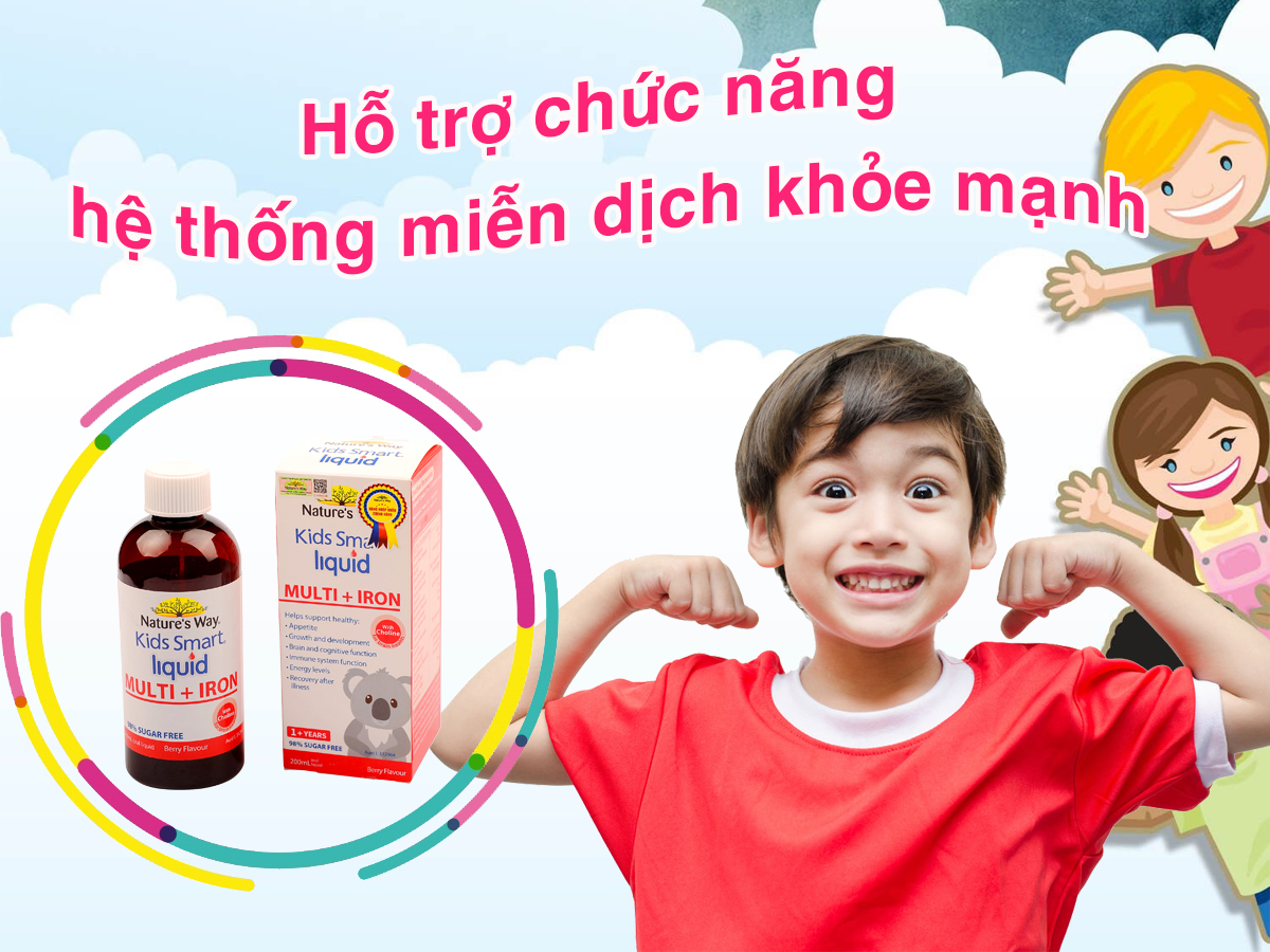 Siro Uống Nature's Way Kids Smart Liquid Multi + Iron Hỗ Trợ Nâng Cao Sức Đề Kháng Cho Trẻ 200ml