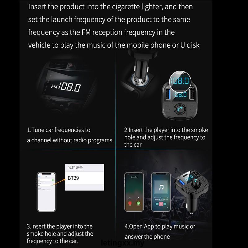 Thiết Bị Truyền Tín Hiệu Fm Bluetooth Không Dây Hỗ Trợ Thẻ Nhớ Tf Cho Xe Hơi