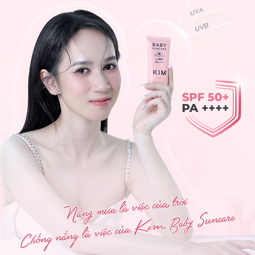 Kem chống nắng Baby SunCare SPF50+ bảo vệ da nâng tone che khuyết điểm ngừa mụn, nám da