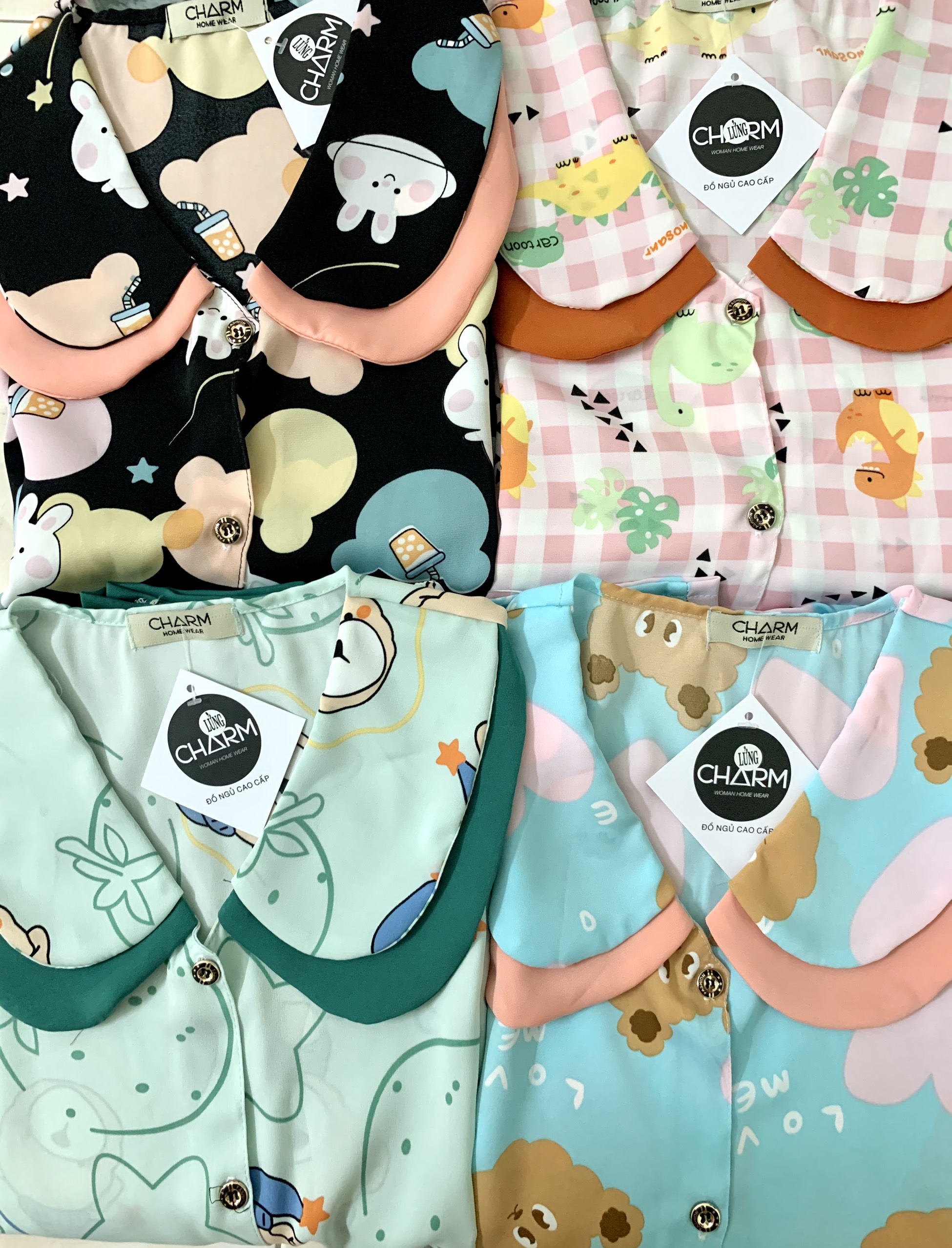 Đồ Bộ Nữ Pijama Lụa Mango Loại 1 Có Túi Mặc Nhà, Mặc Ngủ Tay Ngắn Quần Lửng Thiết Kế