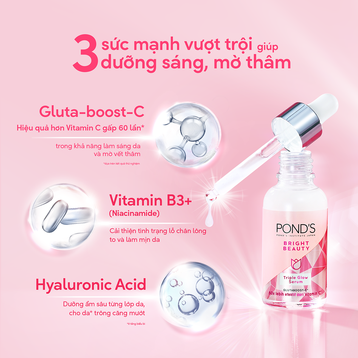 Serum Pond's dưỡng sáng mờ thâm 3D Glow 30g