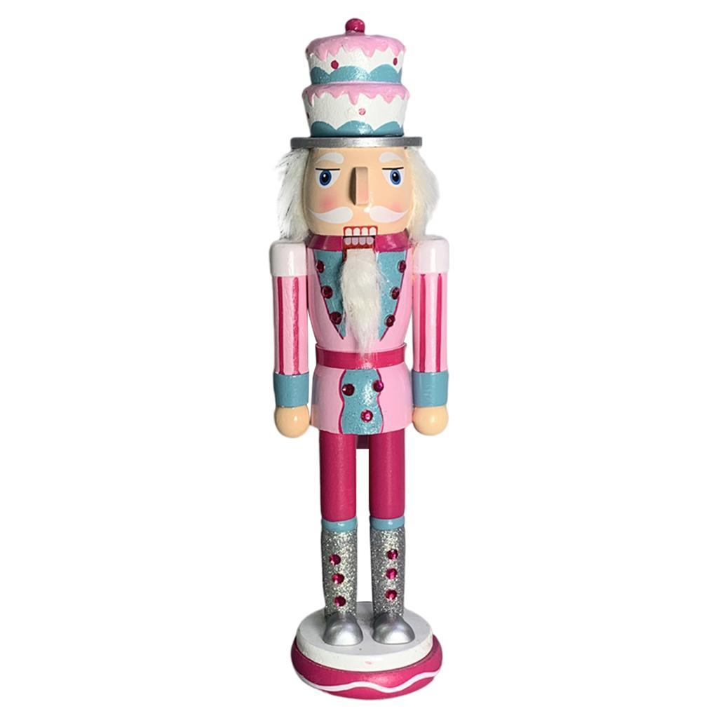 Wooden Nutcracker Soldier Figurine Ornament for Cake