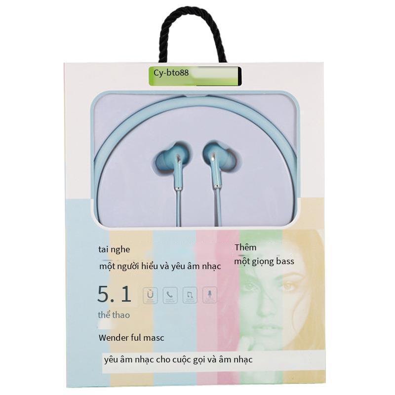 Tai nghe Bluetooth đeo cổ được ưa chuộng nhất Tai nghe thể thao không dây âm thanh nổi trong tai Tai nghe nhạc Bluetooth 5.0 đeo cổ