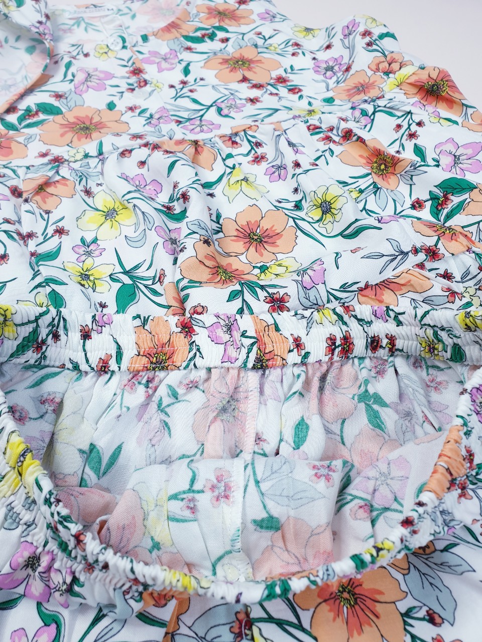 Bộ Đồ Ngủ Babydoll Lanh Peri - Tay ngắn quần short có độ co giãn nhẹ, thoáng mát cao cấp mặc nhà HAN CLOSET