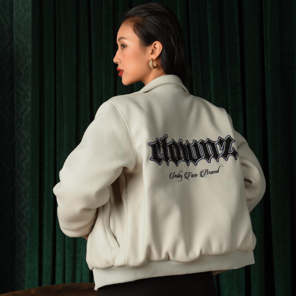 Áo khoác varsity jacket, bomber Z letter vải dạ, nam nữ unisex, form crop ngắn