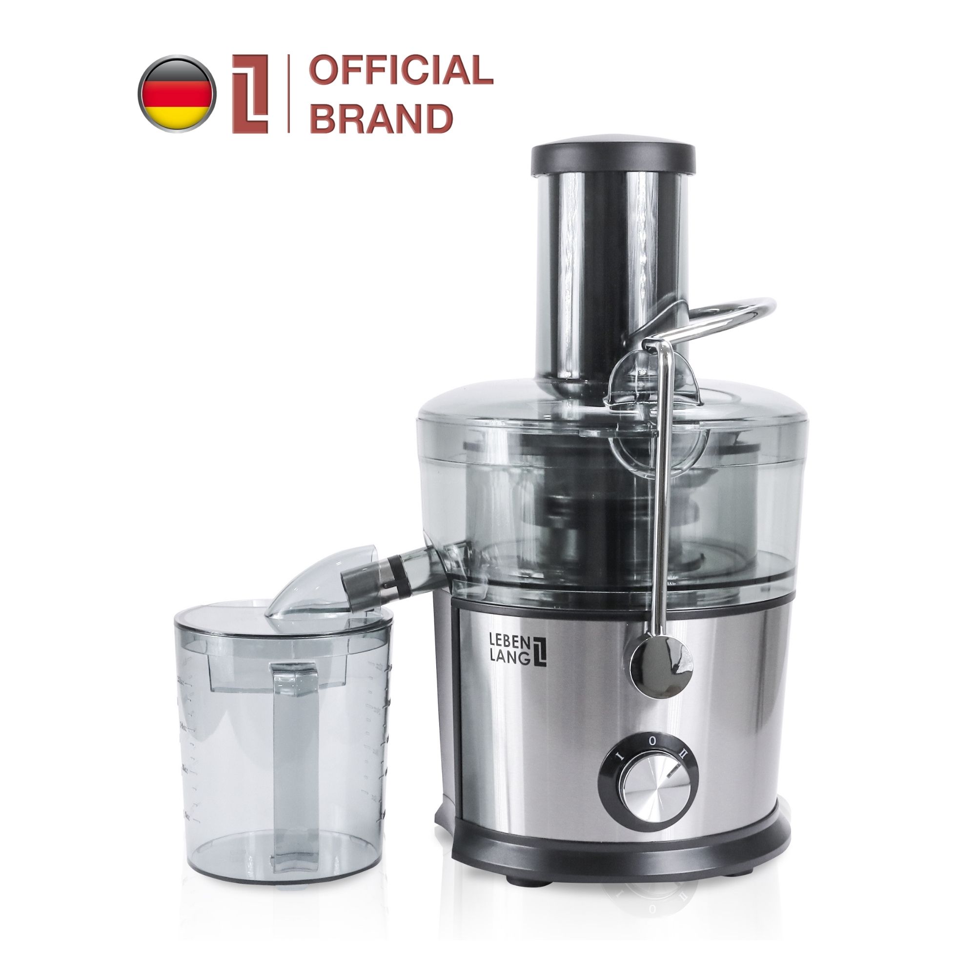 Máy ép trái cây rau củ LEBENLANG công suất cực mạnh 800W, dung tích lớn 1100ml, model LBEJ3468 - hàng chính hãng