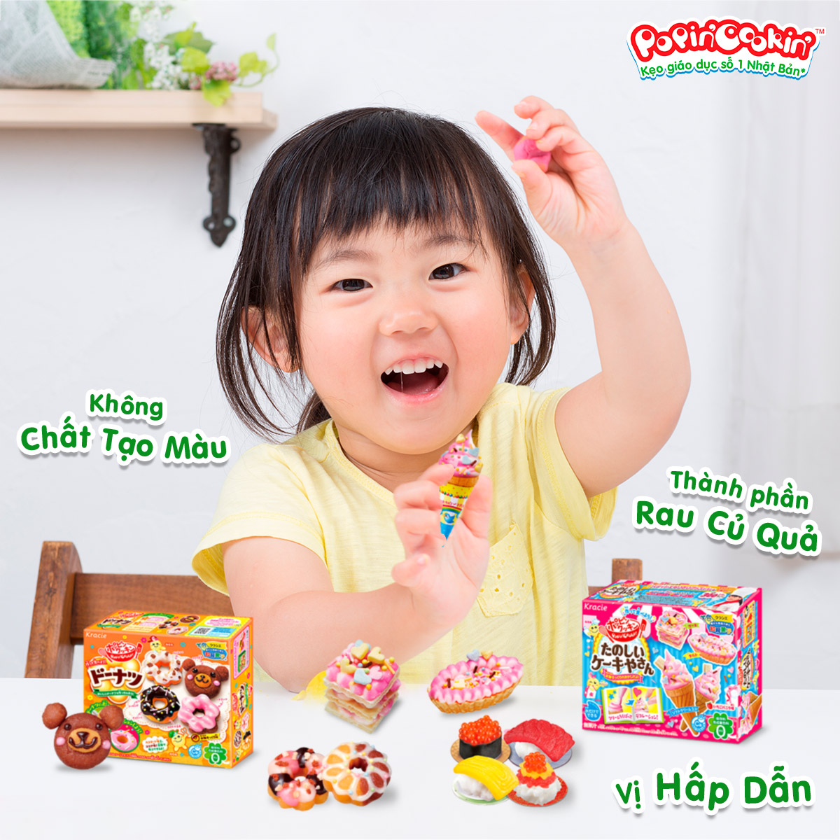 Combo 3 hộp kẹo sáng tạo popin cookin : kem + thế giới sắc màu + thế giới diệu kỳ (ngẫu nhiên)