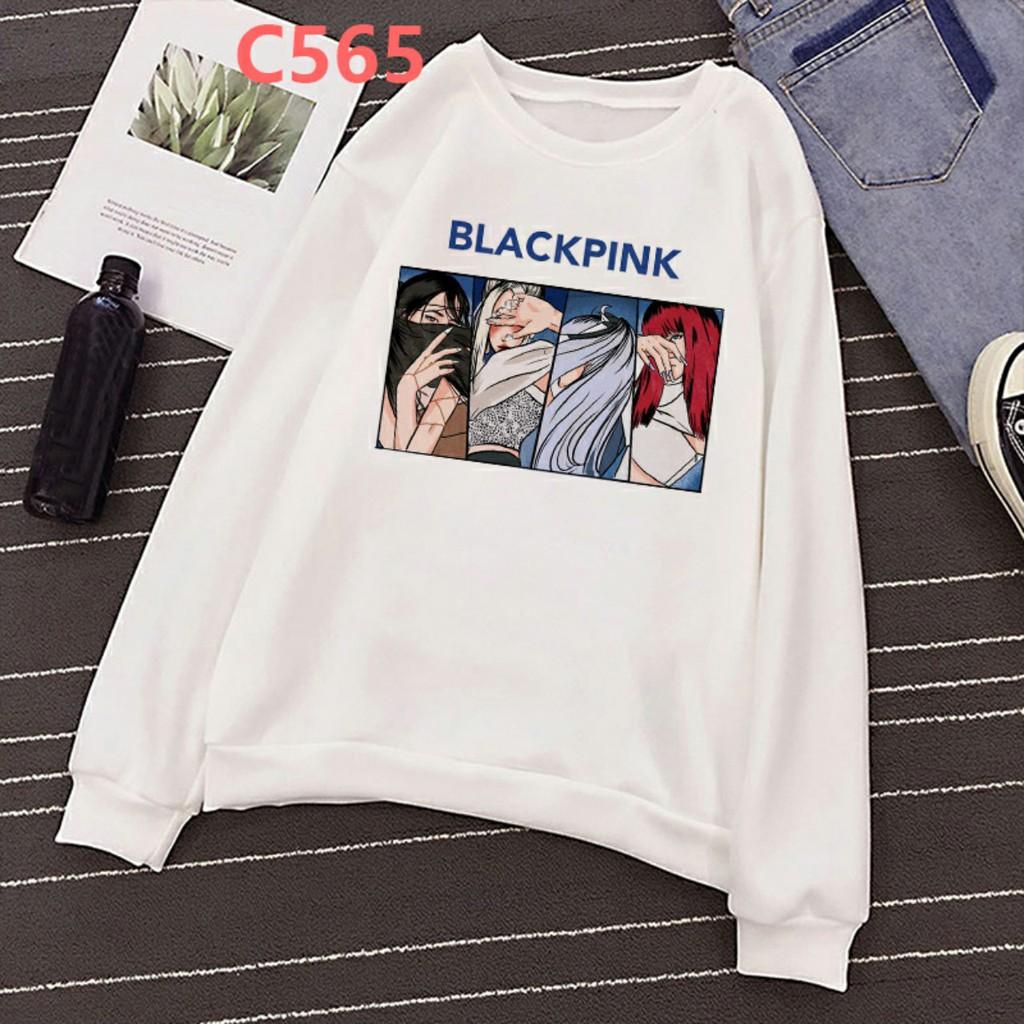 Áo nỉ thu đông in hình Blackpink dài tay