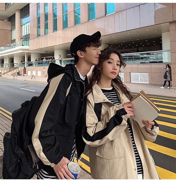 Áo khoác kaki nam nữ một sọc