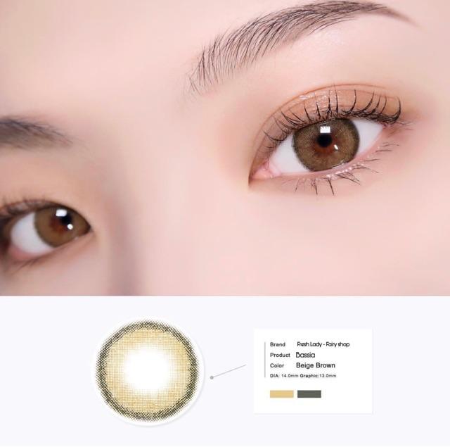 Kính Áp kính tròng cao cấp Bassia Brown Lens 14.0mm - FAIRY SHOP CONTACT LENS độ 0 đến 6