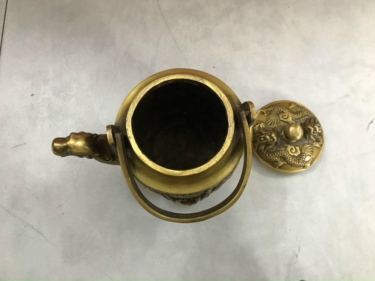 Ấm rồng gold cao cấp - Decor trang trí để bàn