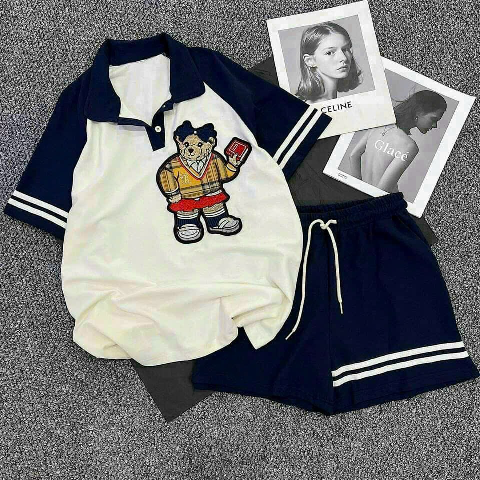 SÉT BỘ SHORT PHỐI CỔ BẺ