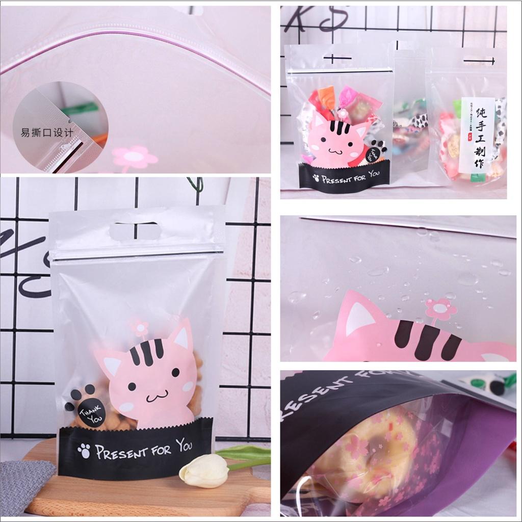 Túi Đựng Bánh Mì Bánh Quy Bánh Gối HÌNH MÈO CUTE 20X30CM Set 50 Túi - F10001