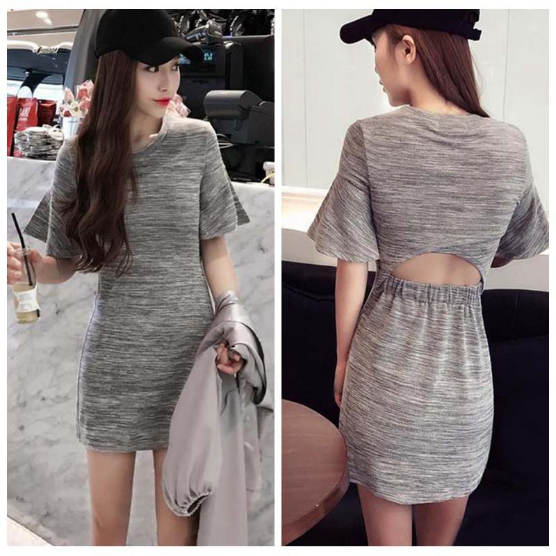 Đầm Body tay ngắn cổ tròn thiết kế thanh lịch cho phái nữ