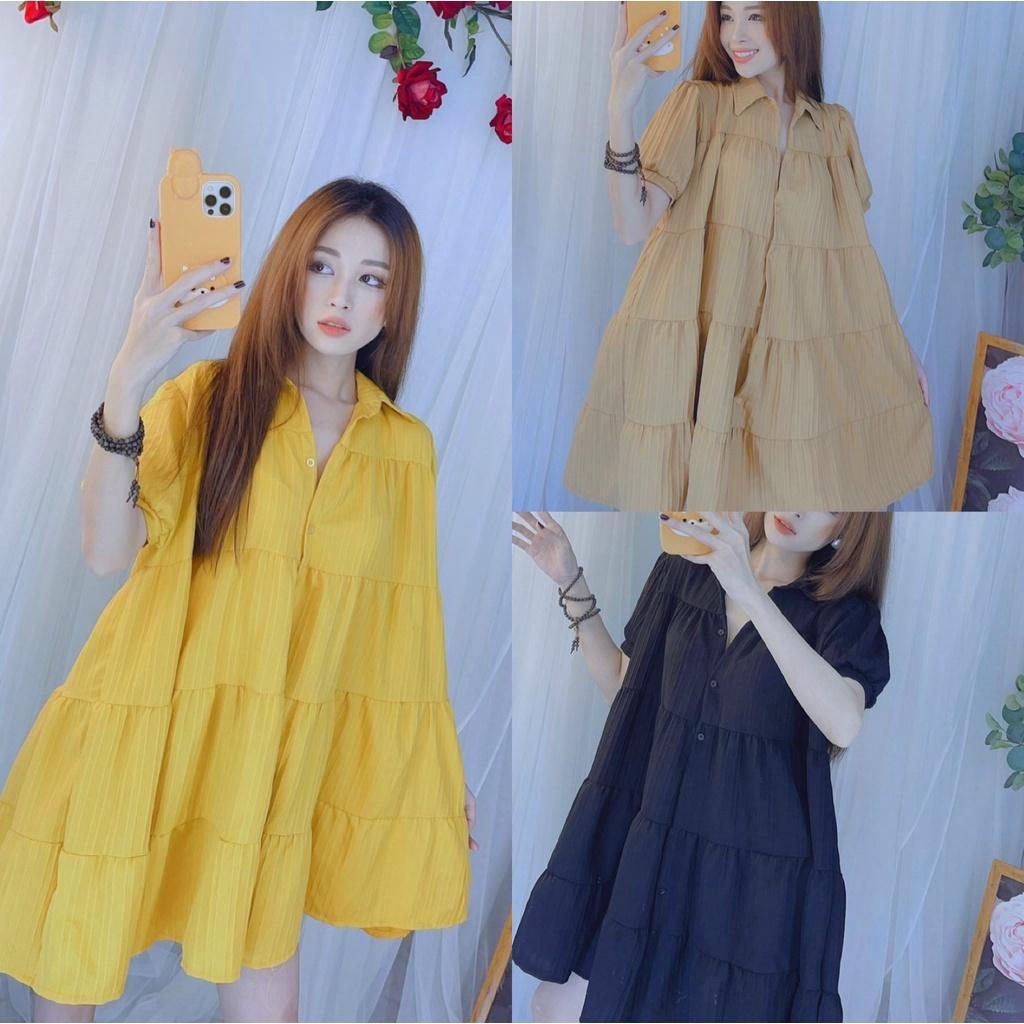 Đầm suông sơ mi đầm babydoll đi dạo mặc nhà đi chơi mặc tết siêu xinh chất xịn cao cấp hình thật bkfrreship