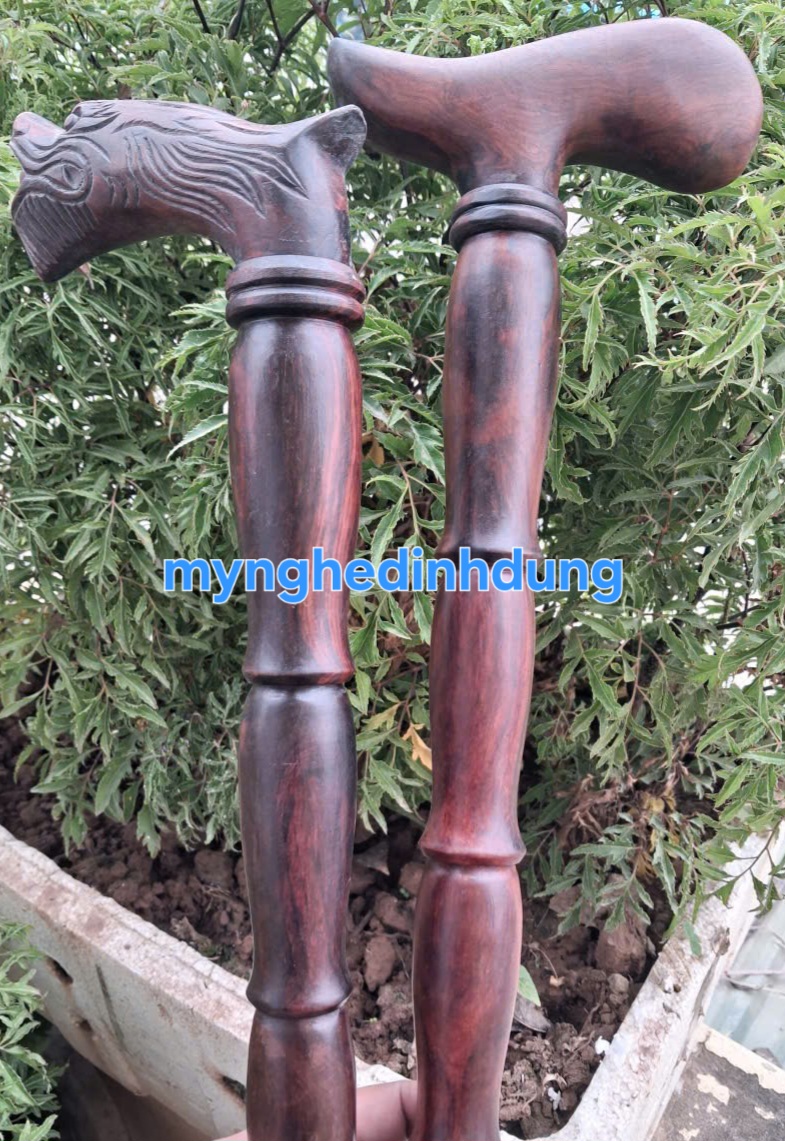 Gậy chống gỗ trắc đỏ đen