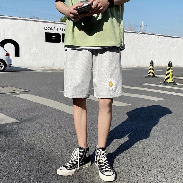 Quần short unisex G-ALPHA hoa cúc, quần lửng nam nữ ulzzang G-D002