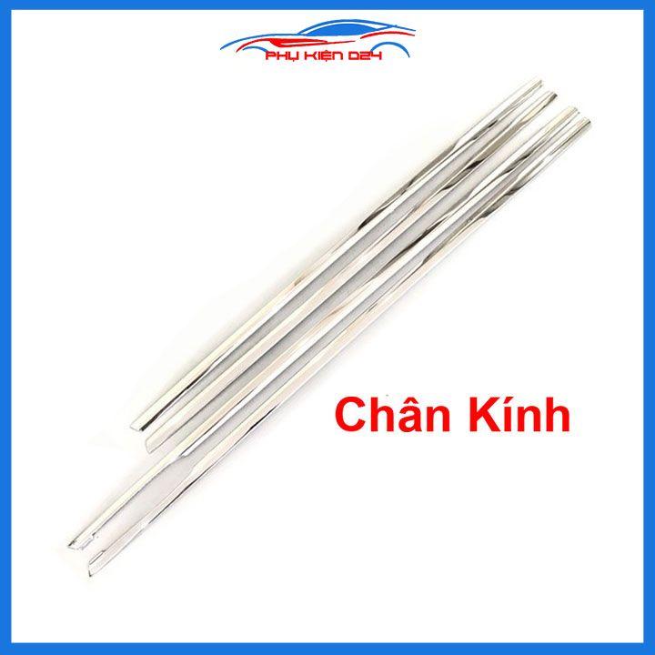 Bộ nẹp viền chân kính cong kính Kia K3 2021-2022-2023-2024 Inox sáng bóng chuẩn form xe