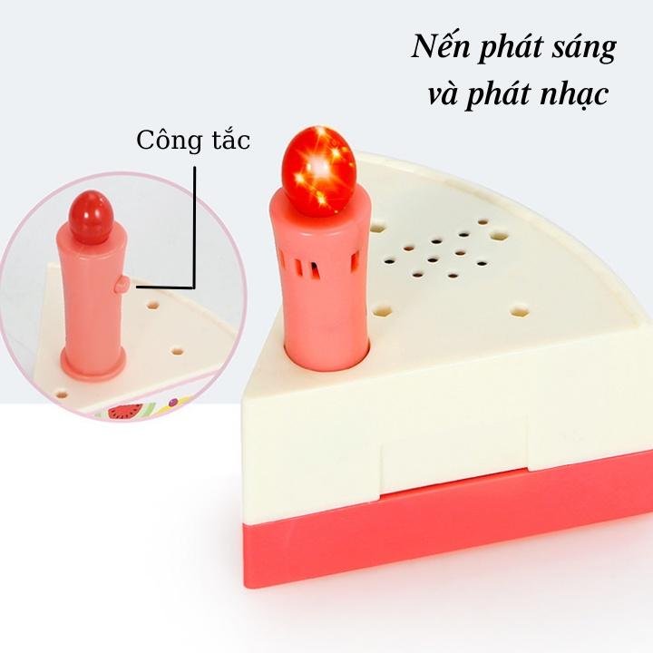 Đồ chơi BÁNH SINH NHẬT có đèn phát sáng, phát nhạc cho bé bằng nhựa PP an toàn làm quà tặng