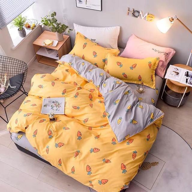 Bộ Cotton Poly Cà Rốt vàng xám