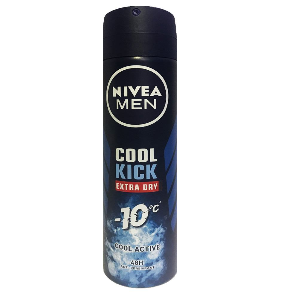 Bộ đôi Lăn khử mùi 50ml và Xịt Khử mùi 150ml Nivea Men Cool Kich Extra Dry- Cool Active 48h-Mẫu Mới