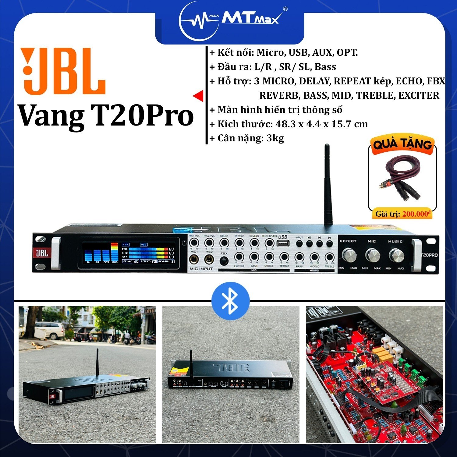 Vang Cơ  T20Pro Giá Tốt - Hàng Cao Cấp Giá Rẻ, Cổng Quang, Bluetooth, Tặng Cáp Hoa Sen, Điều Chỉnh Echo, Reverb, Bass, Chống Hú FBX Cực Tốt, Bảo Hành 12 Tháng. Hàng Chính Hãng