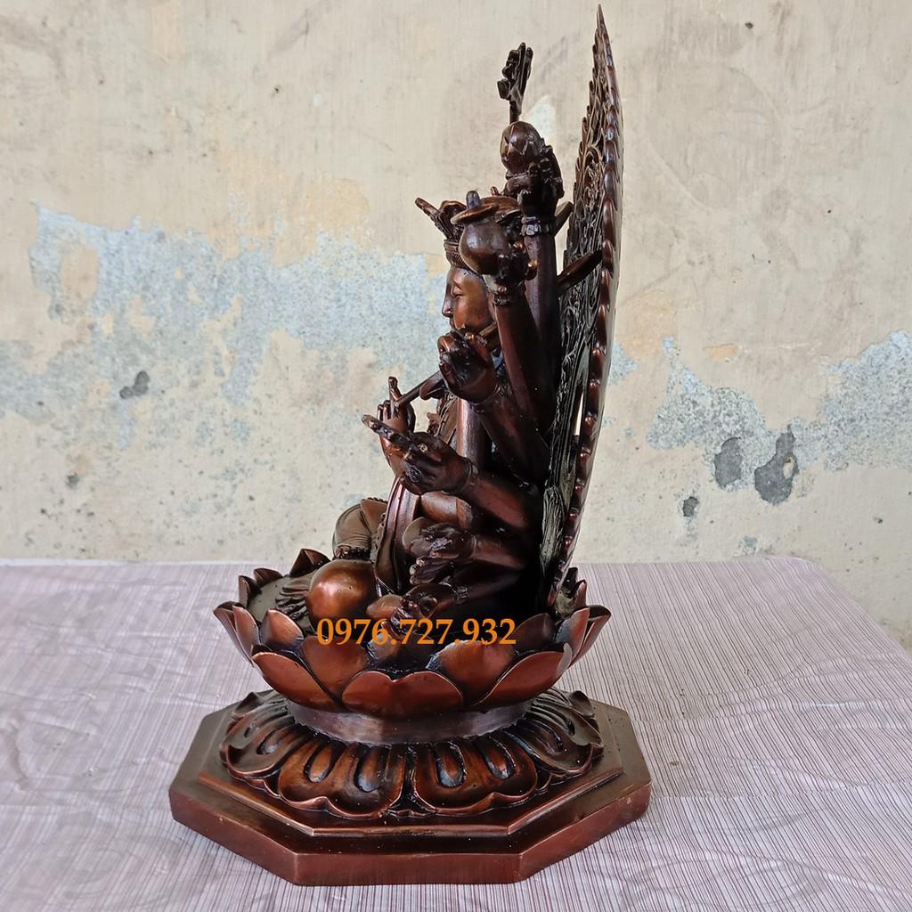 Tượng phật chuẩn đề cao 25cm, bán tượng phật bằng đồng, giá bán tượng chuẩn đề