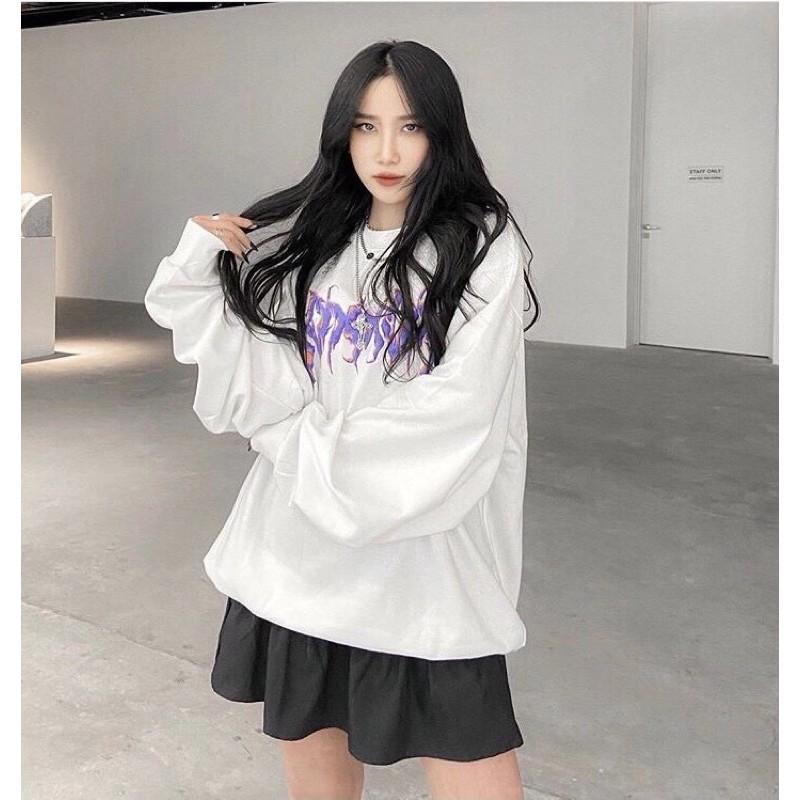 Áo Sweater Nỉ Chữ Tím Unisex