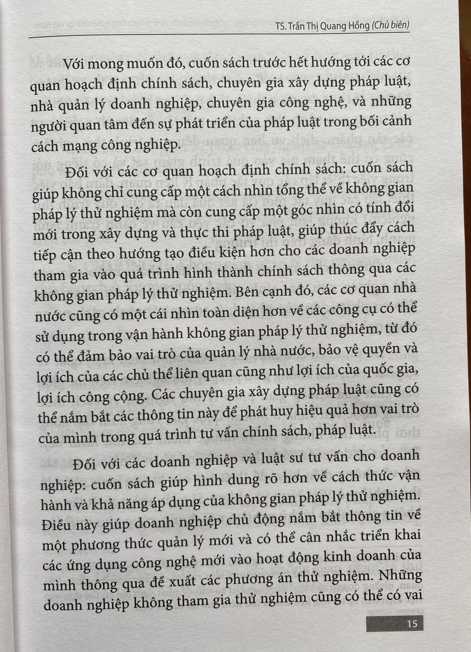 Phát Triển Không Gian Pháp Lý Thử Nghiệm Cho Công Nghệ Tài Chính và Các Lĩnh Vực Công Nghệ Mới Tại Việt Nam