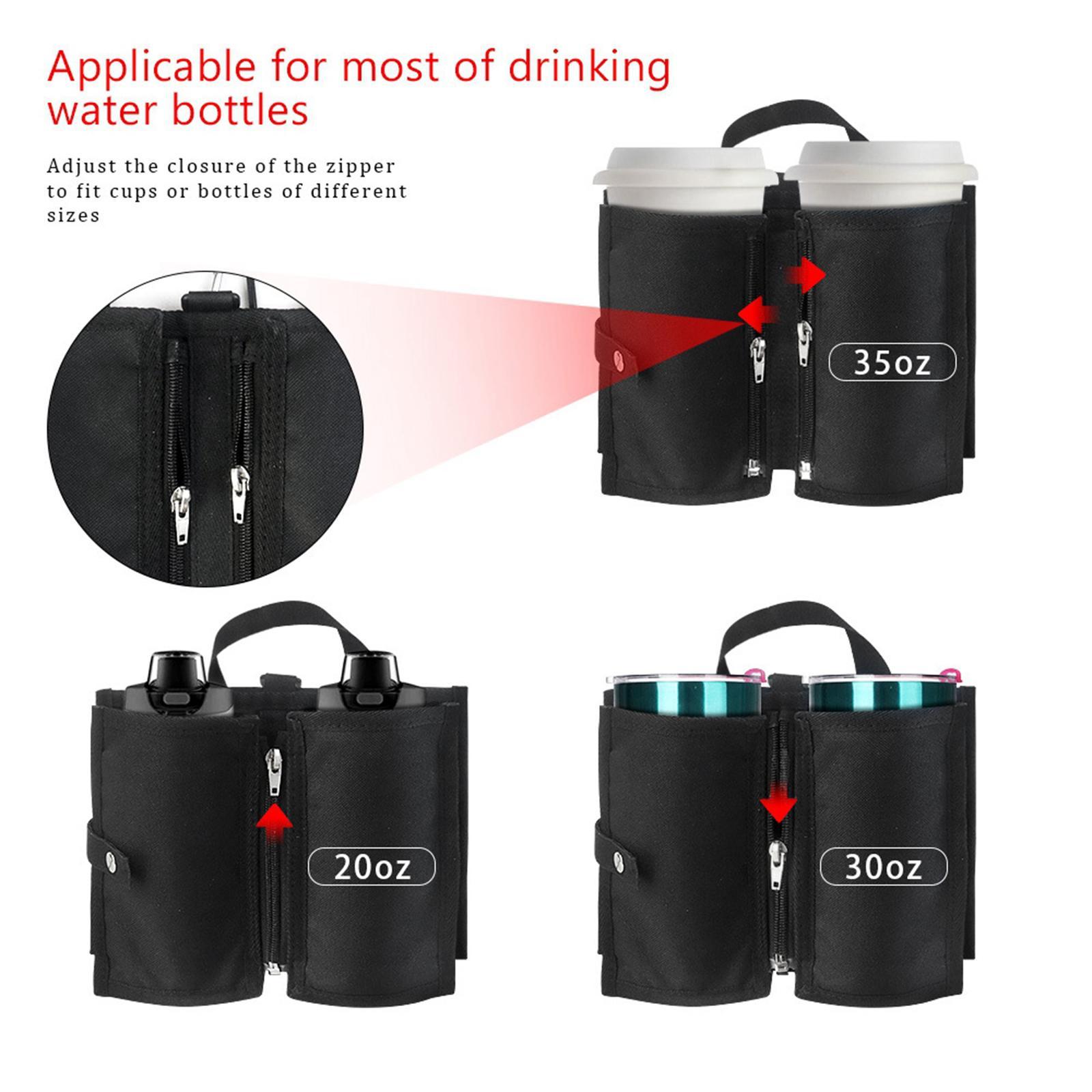 Luggage Cup Holder, Hand Free Fits on Suitcase Handles Portable Collapsible Storage Bag Drink Carrier for Gifts for Attendants