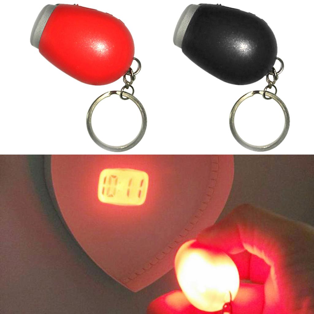 Mini Tiny Portable LCD Projector Digital Clock Projection Key Ring Surface