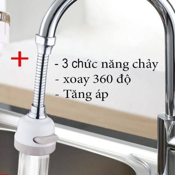 Đầu vòi tăng áp 360 độ inox (DÀI