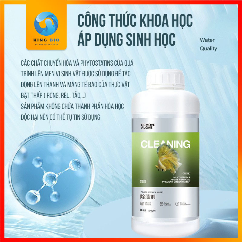 Chế phẩm sinh học diệt rêu tảo Yee Cleaning - diệt rêu tảo bể cá, bể thủy sinh không gây hại cho cá