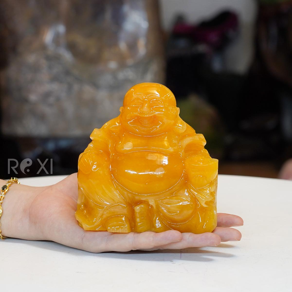 Tượng Di Lặc ngọc Hoàng Long cao 11cm - 1kg