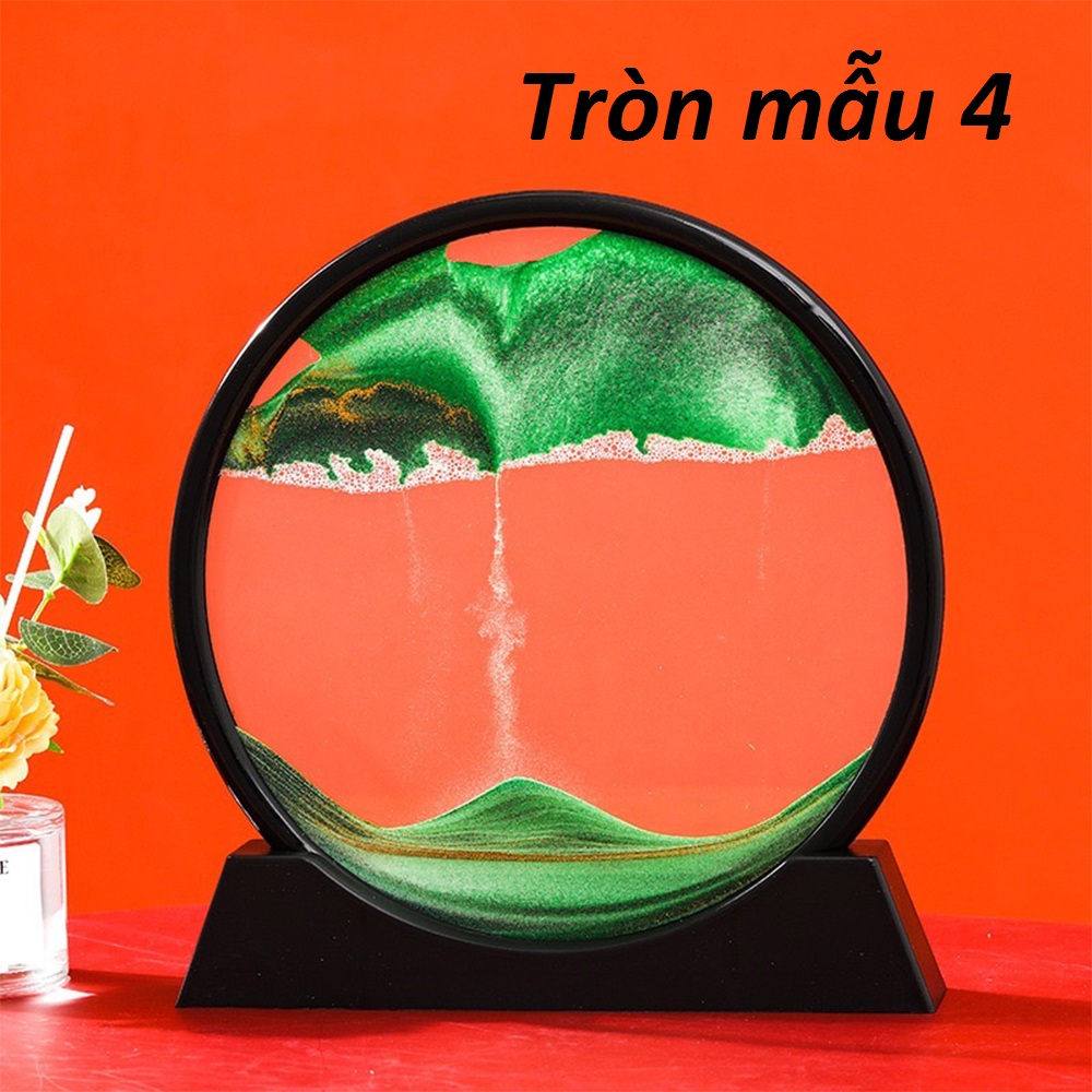 Tranh cát chảy chuyển động 3d hình tròn trang trí nhà cửa