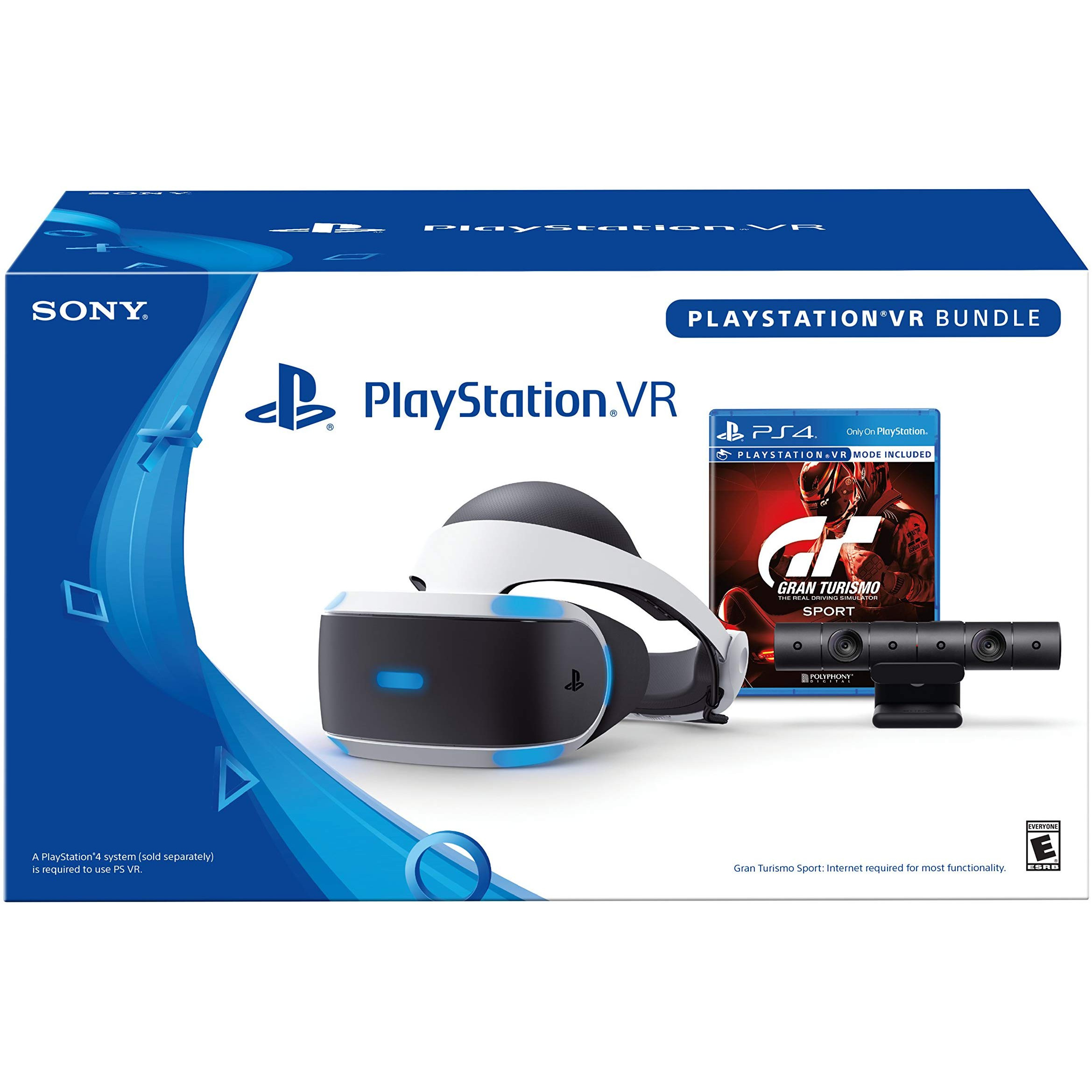 Combo Kính Thực Tế Ảo Playstation VR Sony (V2) Kèm 2 đĩa game Gran Turismo và Playstation Vr Worlds - Hàng Chính Hãng